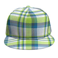 Lime And Blue Madras Plaid Print Snapback Cap