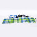 Lime And Blue Madras Plaid Print Sports Towel