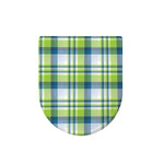 Lime And Blue Madras Plaid Print Toilet Lid Cover