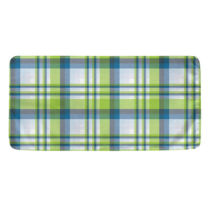 Lime And Blue Madras Plaid Print Towel