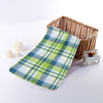 Lime And Blue Madras Plaid Print Towel