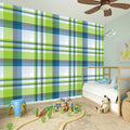 Lime And Blue Madras Plaid Print Wall Sticker