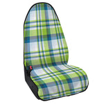 Lime And Blue Madras Plaid Print Waterproof Car Seat Cover