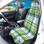 Lime And Blue Madras Plaid Print Waterproof Car Seat Cover