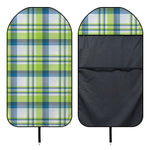 Lime And Blue Madras Plaid Print Waterproof Car Seat Cover