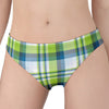 Lime And Blue Madras Plaid Print Women's Panties