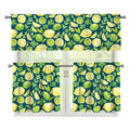Lime And Lemon Pattern Print 3 Piece Kitchen Curtains