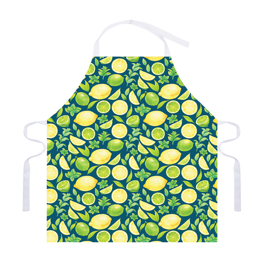 Lime And Lemon Pattern Print Adjustable Apron
