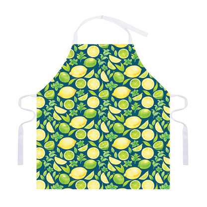 Lime And Lemon Pattern Print Adjustable Apron