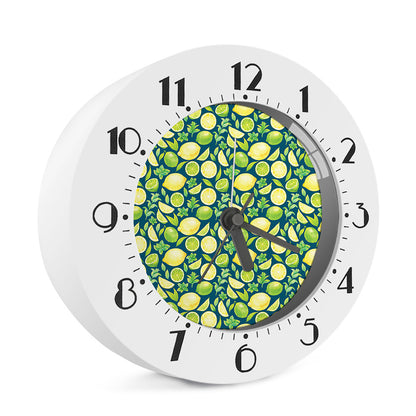 Lime And Lemon Pattern Print Alarm Clock