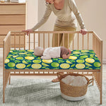 Lime And Lemon Pattern Print Baby Crib Sheet