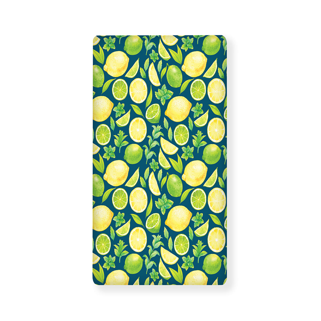Lime And Lemon Pattern Print Baby Crib Sheet
