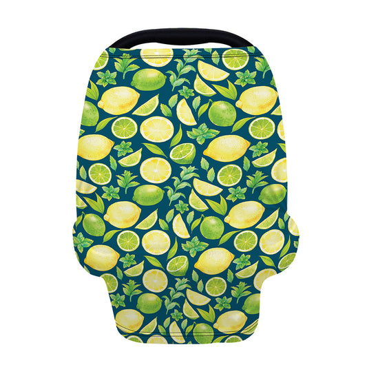 Lime And Lemon Pattern Print Baby Seat Cover