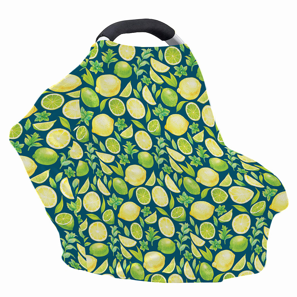 Lime And Lemon Pattern Print Baby Seat Cover