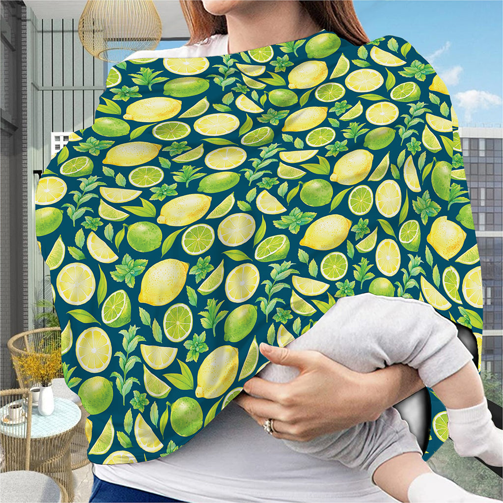 Lime And Lemon Pattern Print Baby Seat Cover