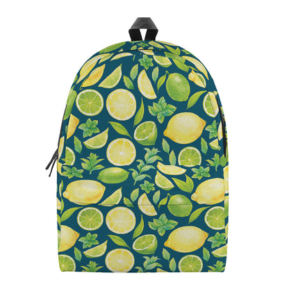 Lime And Lemon Pattern Print Backpack