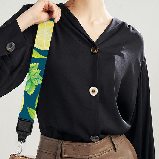Lime And Lemon Pattern Print Bag Strap