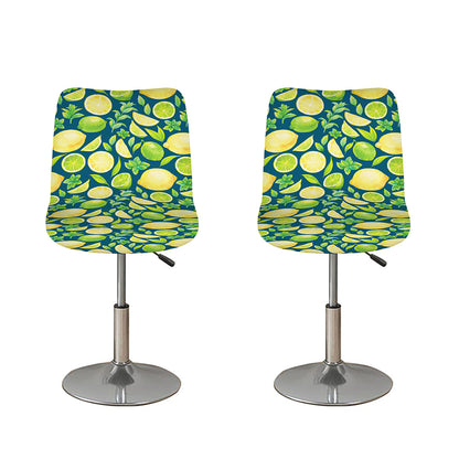 Lime And Lemon Pattern Print Bar Stool Covers