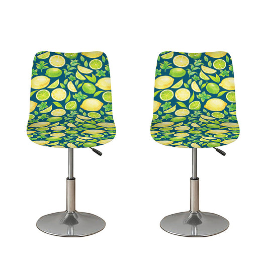 Lime And Lemon Pattern Print Bar Stool Covers
