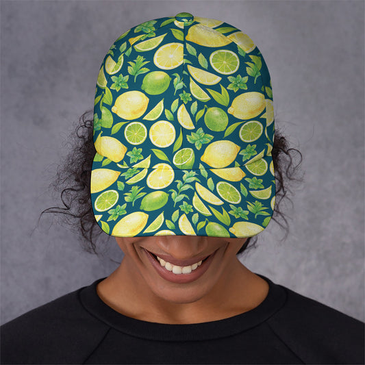 Lime And Lemon Pattern Print Baseball Cap