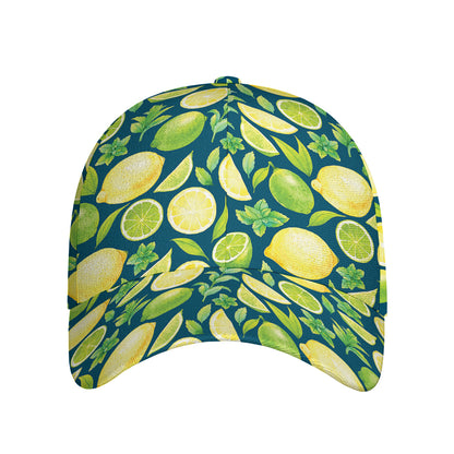 Lime And Lemon Pattern Print Baseball Cap