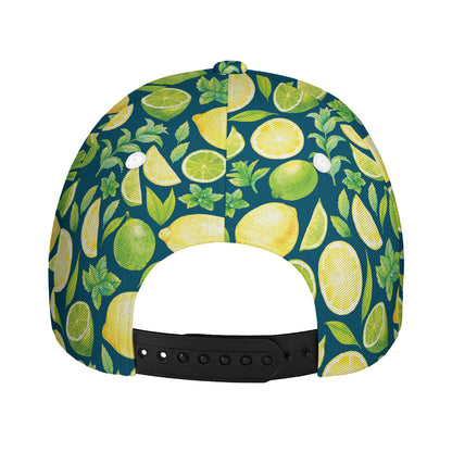 Lime And Lemon Pattern Print Baseball Cap