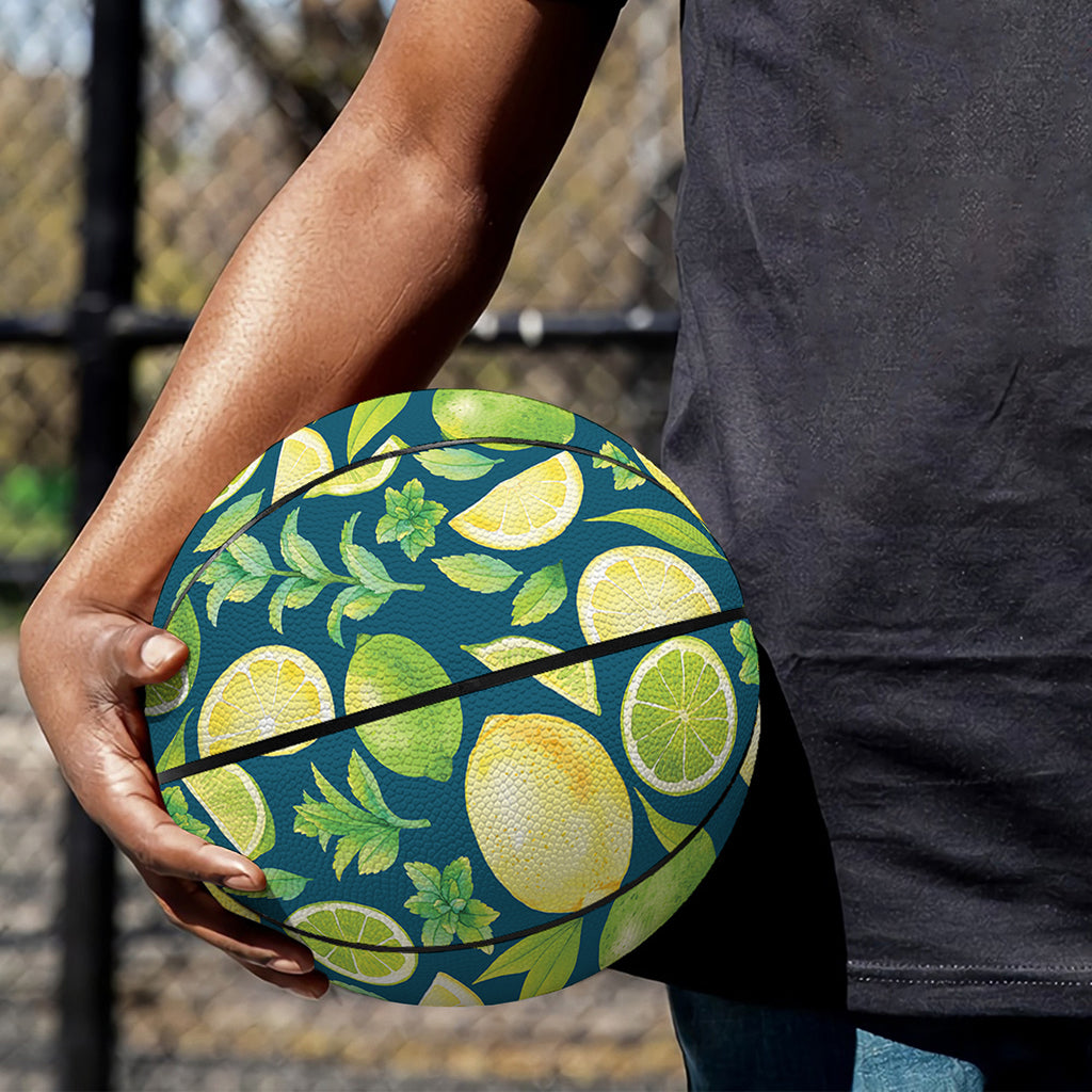 Lime And Lemon Pattern Print Basketball