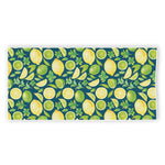 Lime And Lemon Pattern Print Beach Towel
