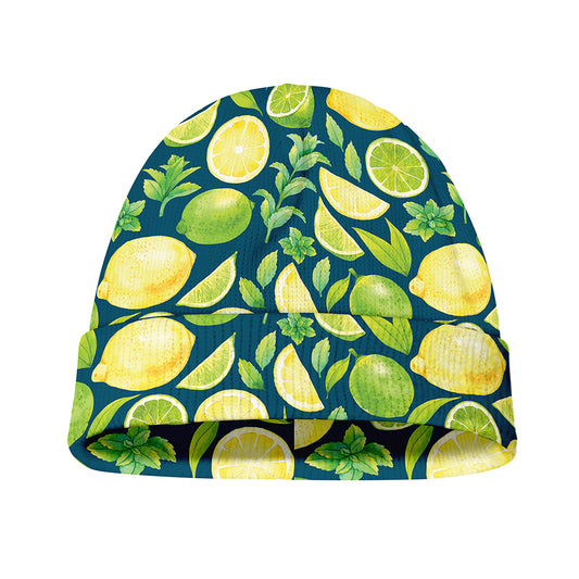 Lime And Lemon Pattern Print Beanie