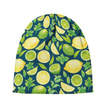 Lime And Lemon Pattern Print Beanie