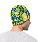 Lime And Lemon Pattern Print Beanie