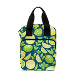 Lime And Lemon Pattern Print Bible Tote Bag