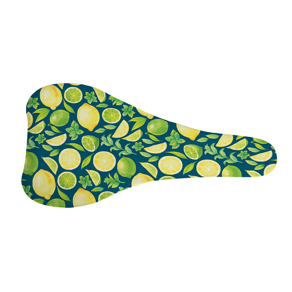 Lime And Lemon Pattern Print Bicycle Seat Cover