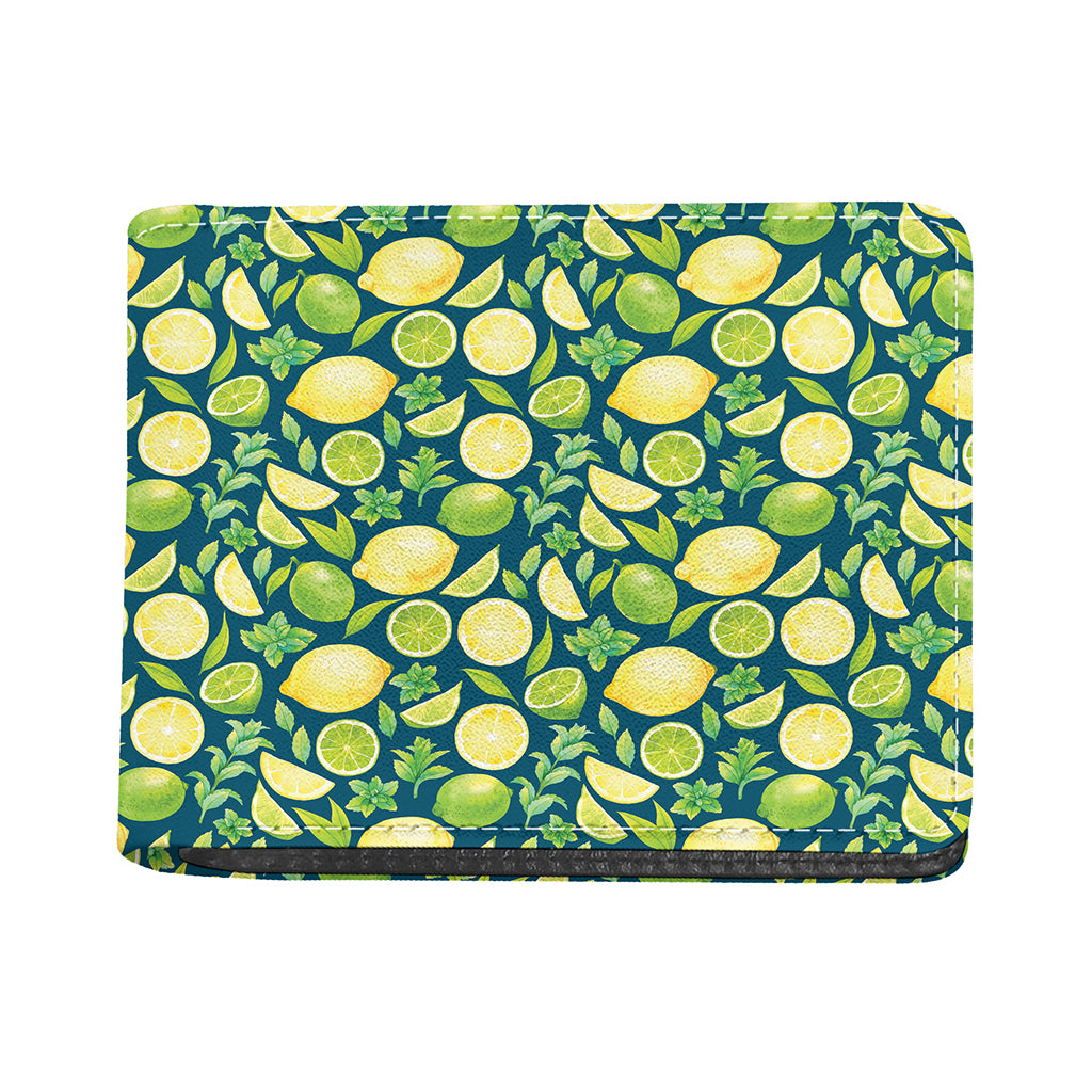Lime And Lemon Pattern Print Bifold Wallet
