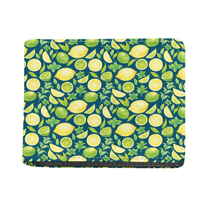 Lime And Lemon Pattern Print Bifold Wallet