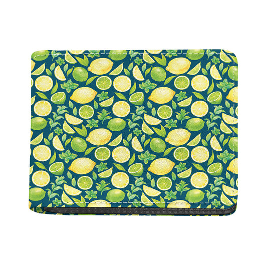 Lime And Lemon Pattern Print Bifold Wallet