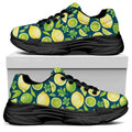 Lime And Lemon Pattern Print Black Chunky Shoes