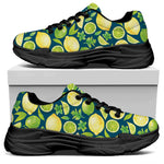 Lime And Lemon Pattern Print Black Chunky Shoes