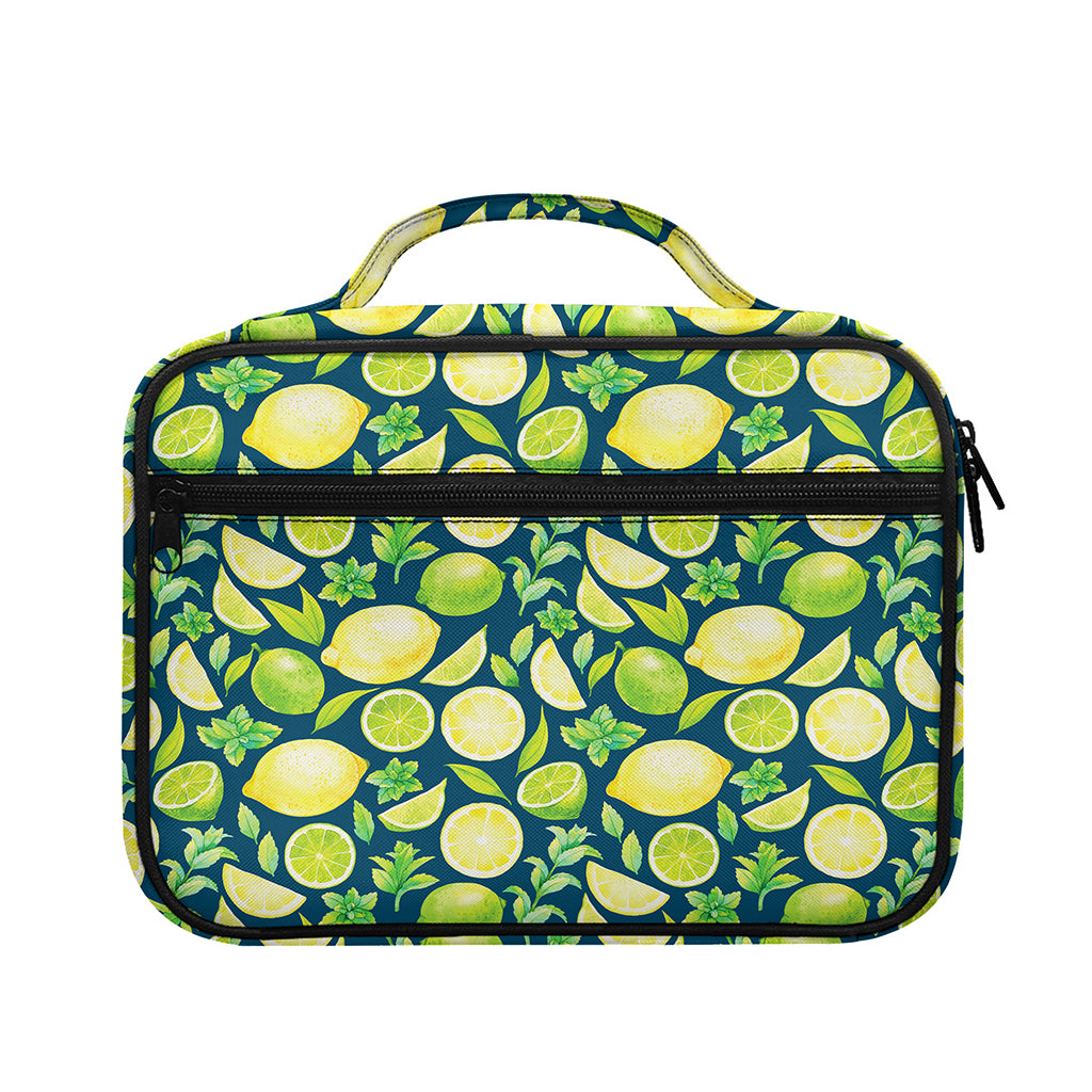 Lime And Lemon Pattern Print Briefcase Bible Bag
