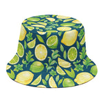 Lime And Lemon Pattern Print Bucket Hat