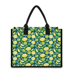 Lime And Lemon Pattern Print Canvas Tote Bag