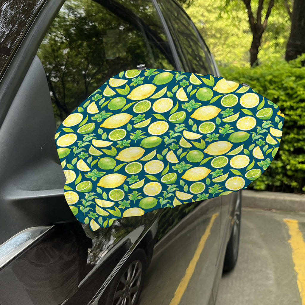 Lime And Lemon Pattern Print Car Side Mirror Covers
