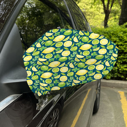 Lime And Lemon Pattern Print Car Side Mirror Covers