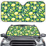 Lime And Lemon Pattern Print Car Windshield Sun Shade