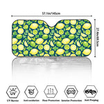 Lime And Lemon Pattern Print Car Windshield Sun Shade