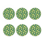 Lime And Lemon Pattern Print Coaster Set