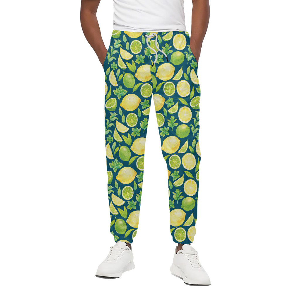 Lime And Lemon Pattern Print Cotton Pants