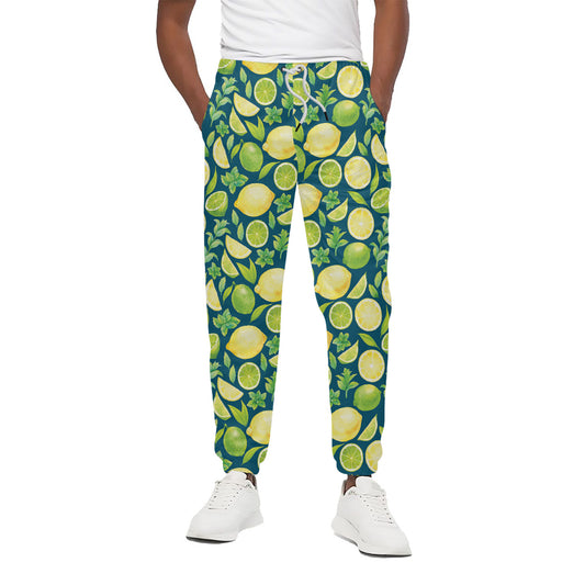 Lime And Lemon Pattern Print Cotton Pants