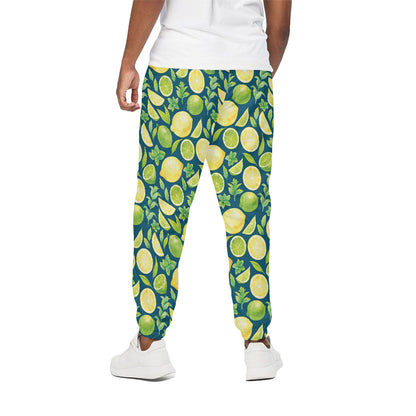 Lime And Lemon Pattern Print Cotton Pants