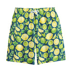 Lime And Lemon Pattern Print Cotton Shorts